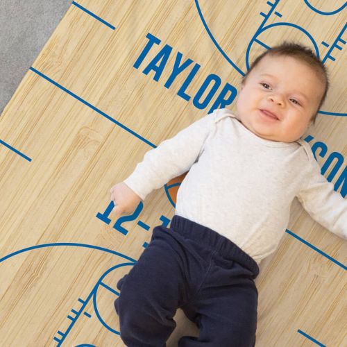  ChalkTalkSPORTS Personalized Basketball Baby & Infant Blanket | Custom Wood Basketball Court