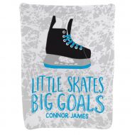 ChalkTalkSPORTS Personalized Hockey Baby & Infant Blanket | Little Skates Big Goals | Carolina