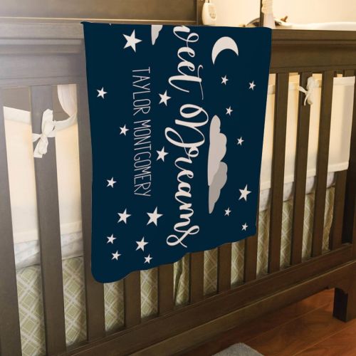  ChalkTalkSPORTS Personalized Baby & Infant Blanket | Sweet Dreams with Custom Name