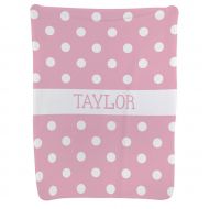 ChalkTalkSPORTS Personalized Baby & Infant Blanket | Polka Dots with Custom Name | Light Pink