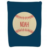 ChalkTalkSPORTS Personalized Baseball Baby & Infant Blanket | Baseball with Custom Name | Navy