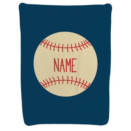  ChalkTalkSPORTS Personalized Baseball Baby & Infant Blanket | Baseball with Custom Name | Navy
