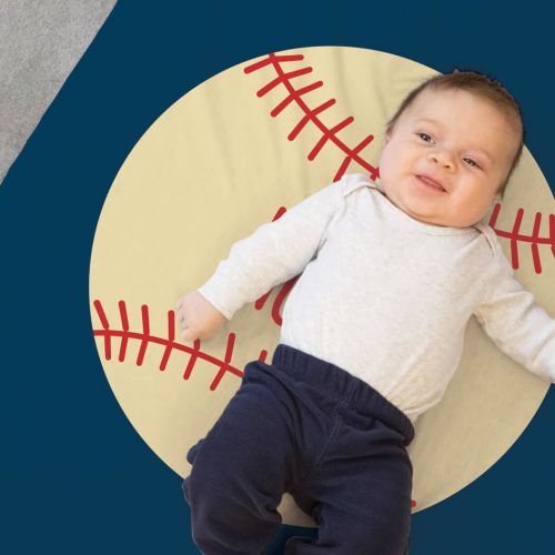  ChalkTalkSPORTS Personalized Baseball Baby & Infant Blanket | Baseball with Custom Name | Navy