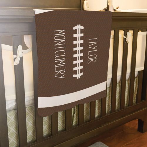  ChalkTalkSPORTS Personalized Football Baby & Infant Blanket | Football Stitches with Custom Name