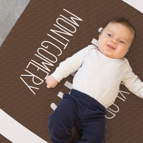  ChalkTalkSPORTS Personalized Football Baby & Infant Blanket | Football Stitches with Custom Name