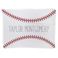 ChalkTalkSPORTS Personalized Baseball Baby & Infant Blanket | Baseball Stitches with Custom Name