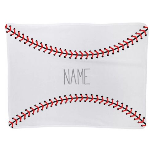  ChalkTalkSPORTS Personalized Baseball Baby & Infant Blanket | Baseball Stitches with Custom Name