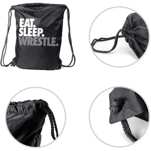  ChalkTalkSPORTS Wrestling Sport Pack Cinch Sack | Eat Sleep Wrestle | Black