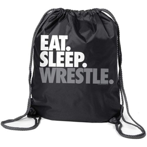  ChalkTalkSPORTS Wrestling Sport Pack Cinch Sack | Eat Sleep Wrestle | Black