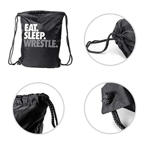  ChalkTalkSPORTS Wrestling Sport Pack Cinch Sack | Eat Sleep Wrestle | Black