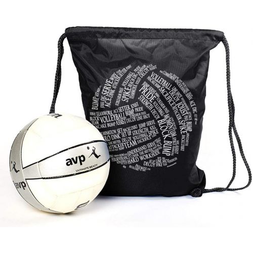  ChalkTalkSPORTS Volleyball Sport Pack Cinch Sack | Volleyball Words | Black