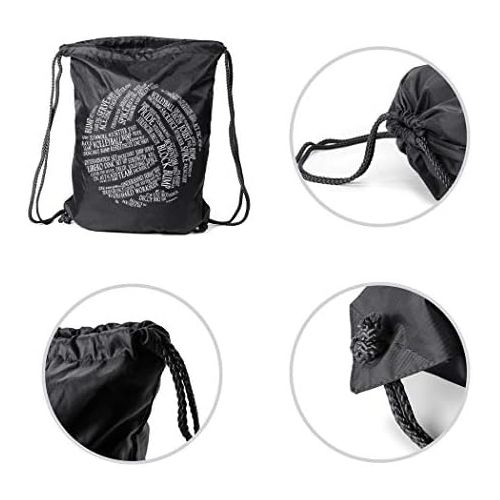  ChalkTalkSPORTS Volleyball Sport Pack Cinch Sack | Volleyball Words | Black