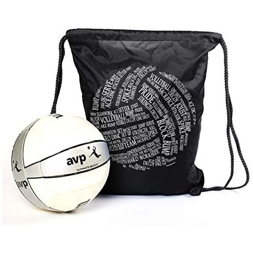  ChalkTalkSPORTS Volleyball Sport Pack Cinch Sack | Volleyball Words | Black