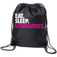ChalkTalkSPORTS Gymnastics Sport Pack Cinch Sack | Eat Sleep Gymnastics | Black
