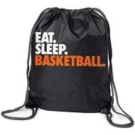 ChalkTalkSPORTS Basketball Sport Pack Cinch Sack | Eat Sleep Basketball | Black