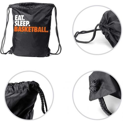  ChalkTalkSPORTS Basketball Sport Pack Cinch Sack | Eat Sleep Basketball | Black