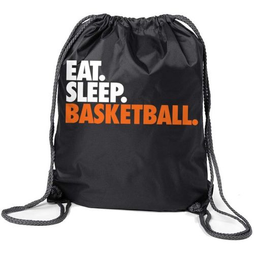  ChalkTalkSPORTS Basketball Sport Pack Cinch Sack | Eat Sleep Basketball | Black