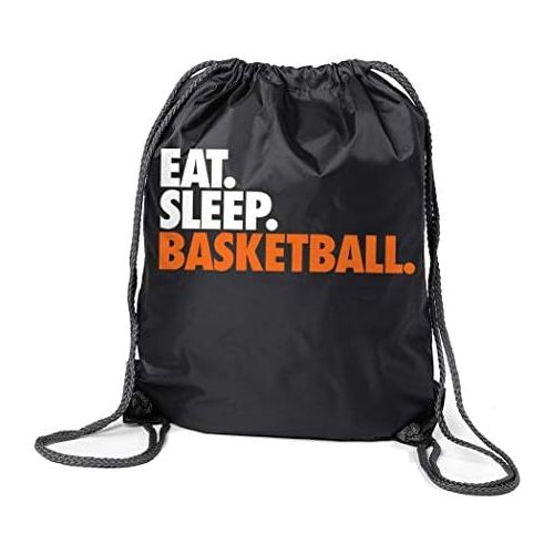  ChalkTalkSPORTS Basketball Sport Pack Cinch Sack | Eat Sleep Basketball | Black