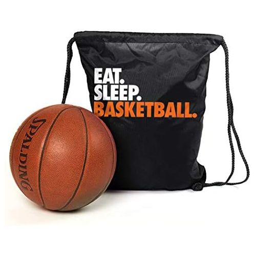  ChalkTalkSPORTS Basketball Sport Pack Cinch Sack | Eat Sleep Basketball | Black