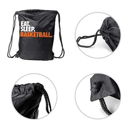  ChalkTalkSPORTS Basketball Sport Pack Cinch Sack | Eat Sleep Basketball | Black