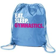 ChalkTalkSPORTS Gymnastics Sport Pack Cinch Sack | Eat Sleep Gymnastics | Light Blue