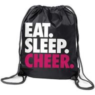 ChalkTalkSPORTS Cheerleading Sport Pack Cinch Sack | Eat Sleep Cheer | Black