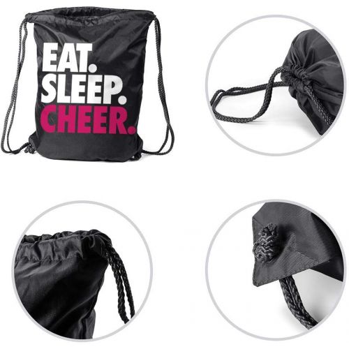  ChalkTalkSPORTS Cheerleading Sport Pack Cinch Sack | Eat Sleep Cheer | Black