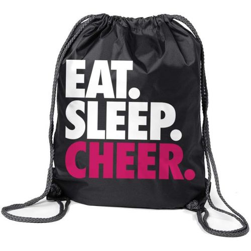  ChalkTalkSPORTS Cheerleading Sport Pack Cinch Sack | Eat Sleep Cheer | Black