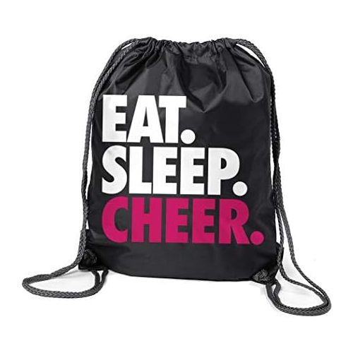  ChalkTalkSPORTS Cheerleading Sport Pack Cinch Sack | Eat Sleep Cheer | Black