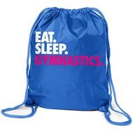 ChalkTalkSPORTS Gymnastics Sport Pack Cinch Sack | Eat Sleep Gymnastics | Royal