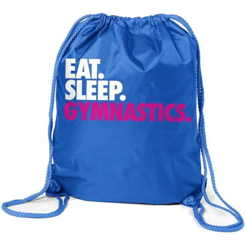  ChalkTalkSPORTS Gymnastics Sport Pack Cinch Sack | Eat Sleep Gymnastics | Royal