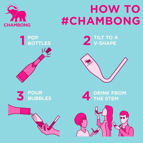  [아마존 핫딜] CHAMBONG  Classic Size, 5 Pcs Acrylic Shatterproof - Champagne Shooter Plastic Flute - Fun Party Favor, Bachelorette, Bridesmaids Gifts, Drinking Game