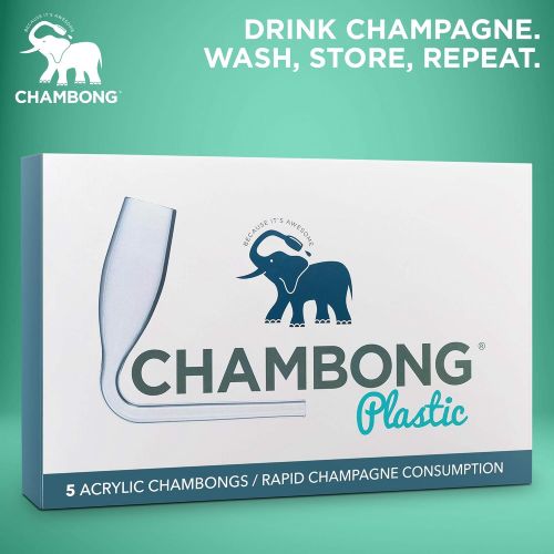  [아마존 핫딜] CHAMBONG  Classic Size, 5 Pcs Acrylic Shatterproof - Champagne Shooter Plastic Flute - Fun Party Favor, Bachelorette, Bridesmaids Gifts, Drinking Game