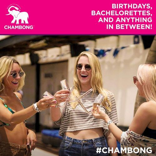  [아마존 핫딜] CHAMBONG  Classic Size, 5 Pcs Acrylic Shatterproof - Champagne Shooter Plastic Flute - Fun Party Favor, Bachelorette, Bridesmaids Gifts, Drinking Game