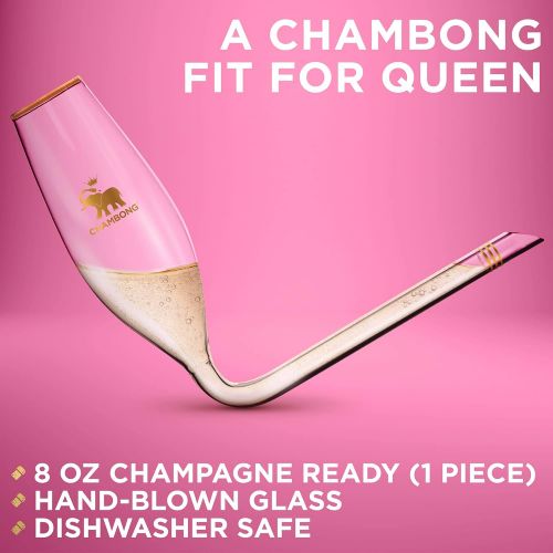  [아마존베스트]CHAMBONG  8 oz King Size, 1 Pc Glass with Premium Gift Box  Champagne Shooter Glass Flute  Fun Party Favor, Bachelorette, Bridesmaids Gifts