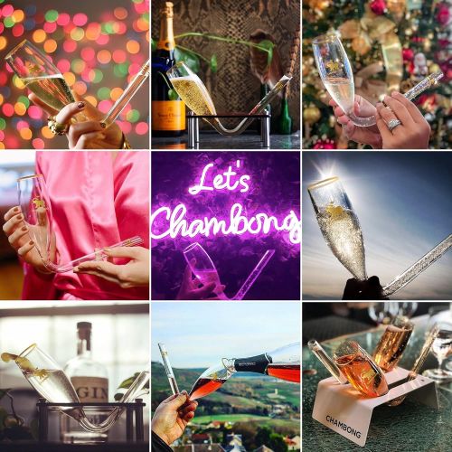  [아마존베스트]CHAMBONG  8 oz King Size, 1 Pc Glass with Premium Gift Box  Champagne Shooter Glass Flute  Fun Party Favor, Bachelorette, Bridesmaids Gifts