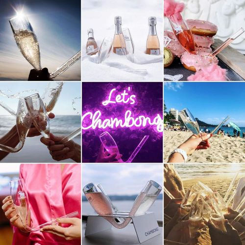  [아마존베스트]CHAMBONG  6 oz Classic Size, 5 Pcs Acrylic Shatterproof Party Pack - Champagne Shooter Plastic Flute - Fun Party Favor, Bachelorette, Bridesmaids Gifts