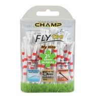 Champ My Hite FLYTee - 2.75" White  Striped Red Golf Tees 30 pack