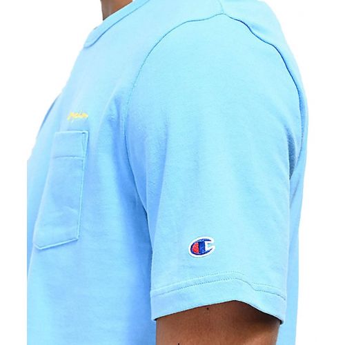  Champion Life Mens Heritage Pocket T-Shirt (Champion Script/Active Blue, Large)