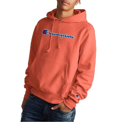  Champion Mens Reverse Weave Chenille Script Fleece Pullover Hoodie