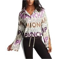 Champion Women's Cropped Coaches Jacket-Big Block Text AOP