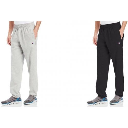  Champion 2 Pack Closed Bottom Light Weight Jersey Sweatpant, Oxford Grey/Black, X-Large/X-Large