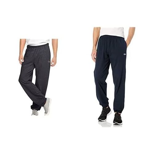  Champion 2 Pack Closed Bottom Light Weight Jersey Sweatpant, Granite Heather/Navy, X-Large/X-Large