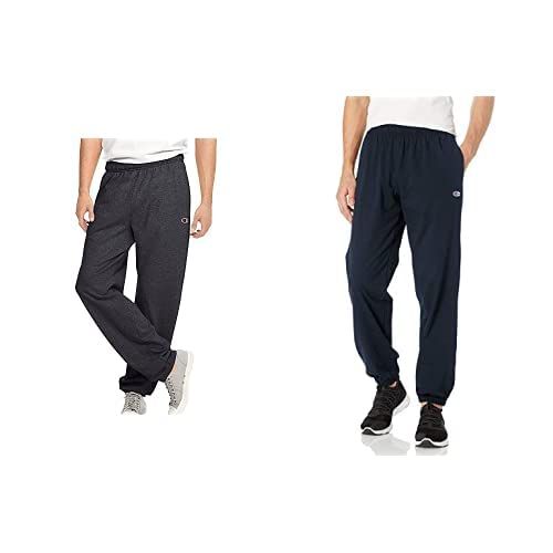  Champion 2 Pack Closed Bottom Light Weight Jersey Sweatpant, Granite Heather/Navy, X-Large/X-Large