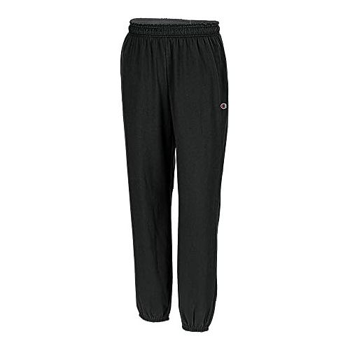  Champion Authentic Mens Closed Bottom Jersey Pants_Black