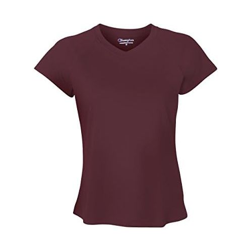  Champion Womens Essential Double Dry V-Neck Tee