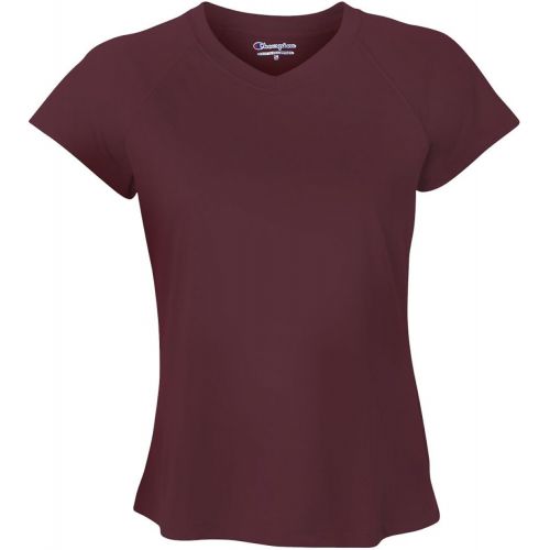  Champion Womens Essential Double Dry V-Neck Tee