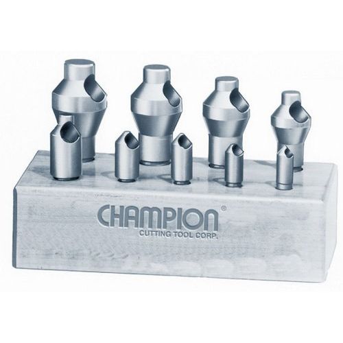  Champion Cutting Tool Corp Champion CSK-SET-1 Zero Flute 82-Degree Countersink Set, 9-Piece