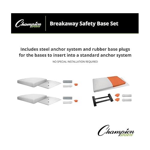  Champion Sports Official Size Safety Breakaway Baseball Base Set