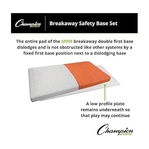  Champion Sports Official Size Safety Breakaway Baseball Base Set
